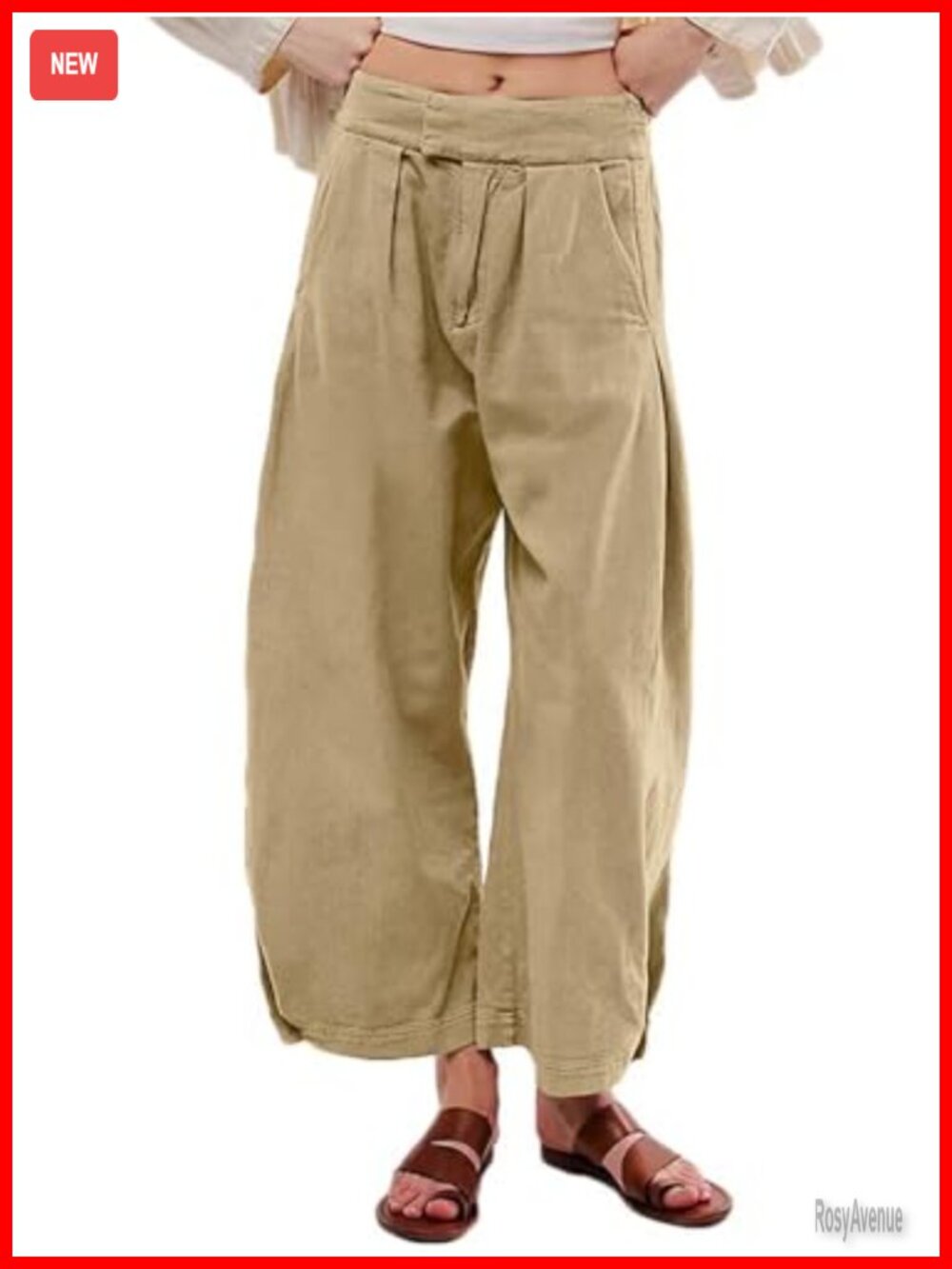 Womens Baggy Barrel Wide Leg Horseshoe Ankle Jeans Mid Rise